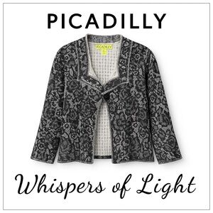 Picadilly Black & White Lace Knit Jacket – Size S (Made in Canada)